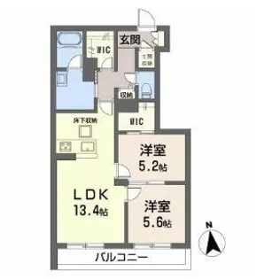 クインテット【103号室】の間取り