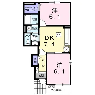 ヴィラ・コスモ【103号室】の間取り
