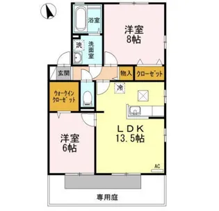 2LDKの間取り画像
