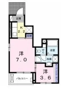 フェリーチェ太田【102号室】の間取り