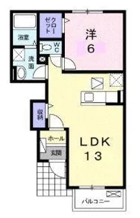 1LDKの間取り画像