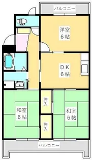 鳴瀬マンション【303号室】の間取り