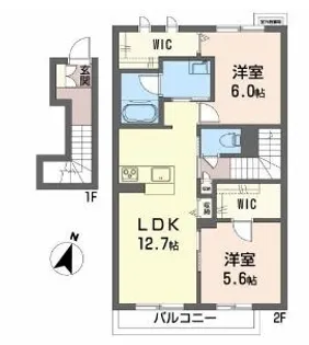 ルミエール津森【202号室】の間取り