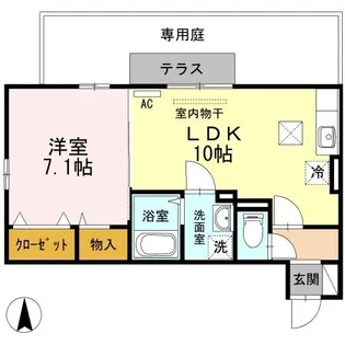1LDKの間取り画像