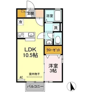 ユーラナス木太【101号室】の間取り