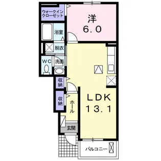 1LDKの間取り画像