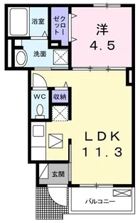 ソルテ【105号室】の間取り