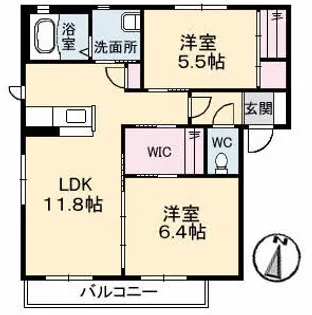 フルーツランド A棟【202号室】の間取り