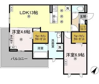 リエートパーク【201号室】の間取り