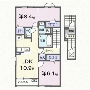 フェリーチェ上林【205号室】の間取り
