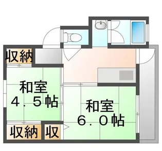 ビレッジハウス神辺第二1号棟【0205号室】の間取り