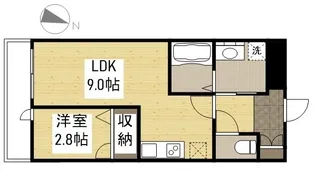 月光福山三吉町【0206号室】の間取り