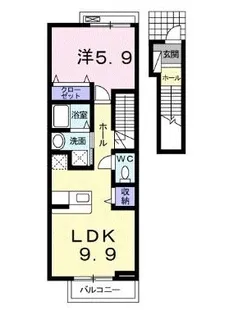 プティ ヴィラージュ 千田【0204号室】の間取り