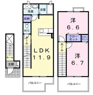プリムヴェール【0203号室】の間取り