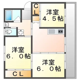 ビレッジハウス新高山1号棟【0108号室】の間取り