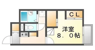 レオパレスエスターテベント【110号室】の間取り