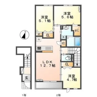 アバンティ ローズ【206号室】の間取り