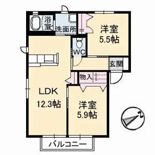 アメニックス福山 12番館【0201号室】の間取り