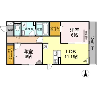 ルフレ大門【203号室】の間取り