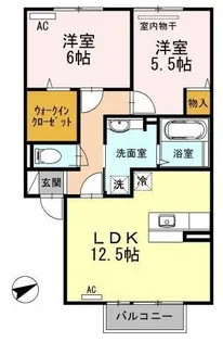 サン ブランドール【0206号室】の間取り
