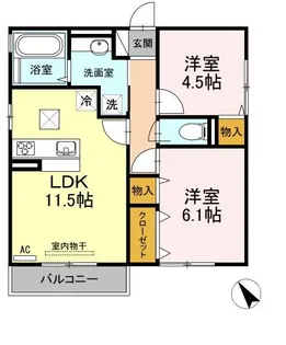 ディアコート曙【0203号室】の間取り