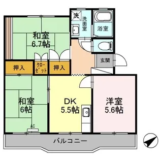 コーポラス多治米【402号室】の間取り