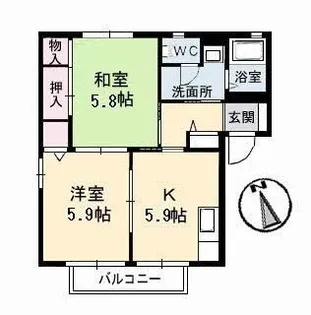 メゾンティアラ A棟【0101号室】の間取り