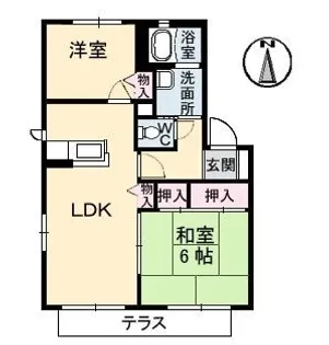 グリーンハウス平野 B棟【0202号室】の間取り
