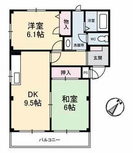 グレース春日【0201号室】の間取り