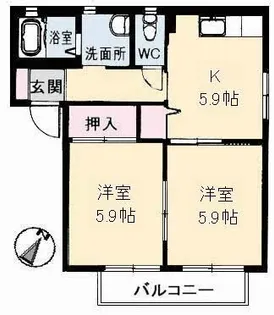 バリュージュ A棟【202号室】の間取り