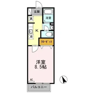 ル グラン Ⅲ【0105号室】の間取り