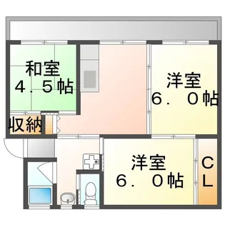 ビレッジハウス新高山1号棟【101号室】の間取り