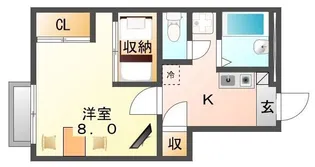 レオパレスクレール【102号室】の間取り