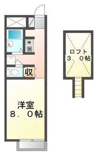 レオパレスKAMIX【0201号室】の間取り