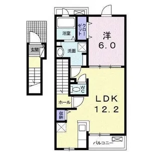 グランローゼ加屋Ⅱ【0202号室】の間取り