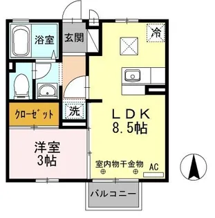 メゾン ド ルイール【0102号室】の間取り