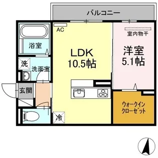 プレンティー新徳田【0201号室】の間取り