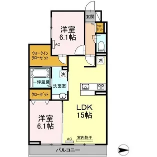 セジュール菜々彩【0206号室】の間取り