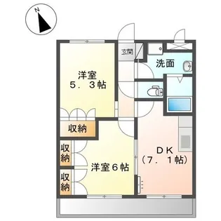 グリーンヒルズ曙【0105号室】の間取り