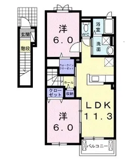 ネイチャーグリーン【0203号室】の間取り
