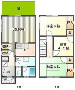 広島県福山市東深津町4丁目14-7【タウンハウス】の間取り