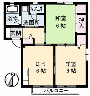 フレグランス駅家 B棟【0202号室】の間取り