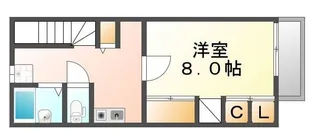 レオパレスルピナス【0208号室】の間取り