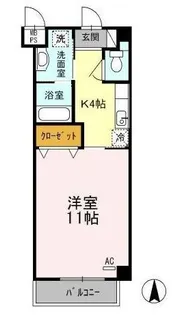 ライオネス手城【0105号室】の間取り