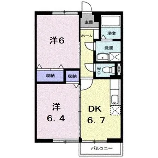 山茶館【0202号室】の間取り