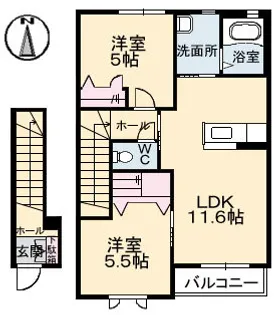 エスパディ グレイス【0202号室】の間取り