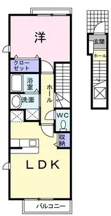 クレメント B【0203号室】の間取り