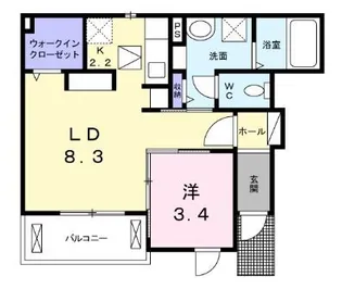 グッドスピード B【0102号室】の間取り