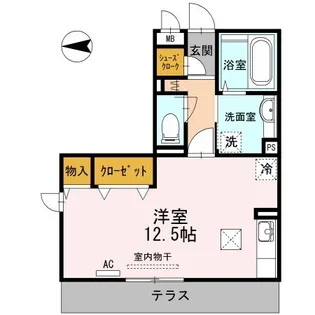 セジュールオッツ南蔵王【0105号室】の間取り