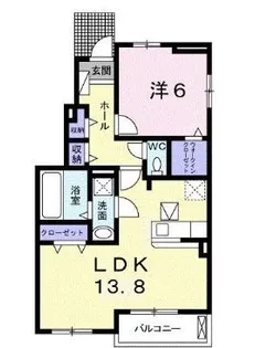 サン ヴェルジェ Ⅱ【0101号室】の間取り